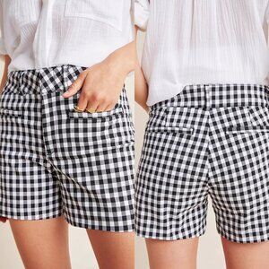 By Anthropologie Black White Picnic Gingham Shorts